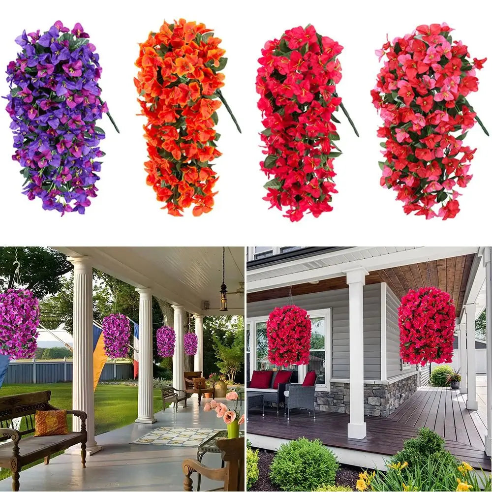 guirlande artificielle fleurs violet rouge blanc moderne intérieur décoration maison anniversaire fête