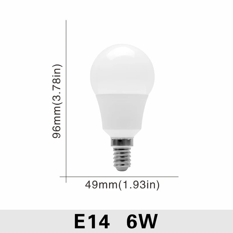 Ampoules LED E27 E14 blanc froid moderne 50000h 85+CRI 3W 20W