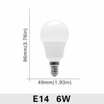 Ampoules LED E27 E14 blanc froid moderne 50000h 85+CRI 3W 20W