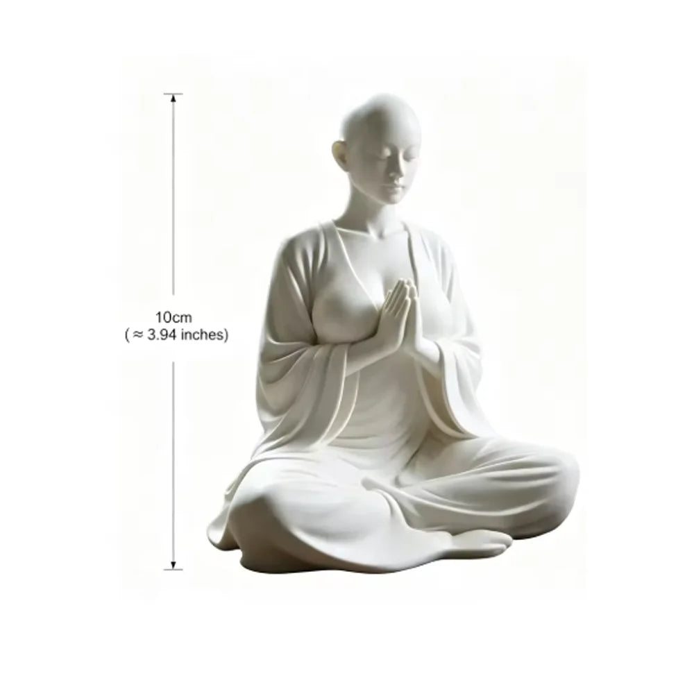 statue méditation blanche texture lisse minimaliste décoration intérieure zen spiritualité amour salon chambre yoga