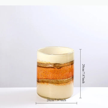 vase moderne translucide blanc crème orange marron décoration tablebranches baies texturées