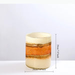 vase moderne translucide blanc crème orange marron décoration tablebranches baies texturées