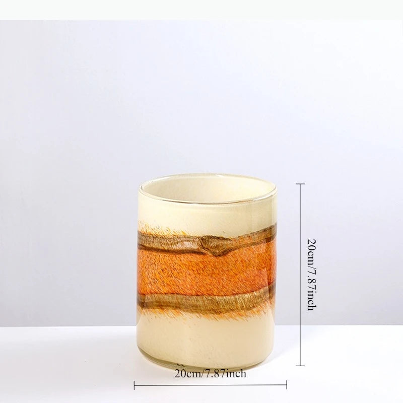vase moderne translucide blanc crème orange marron décoration tablebranches baies texturées
