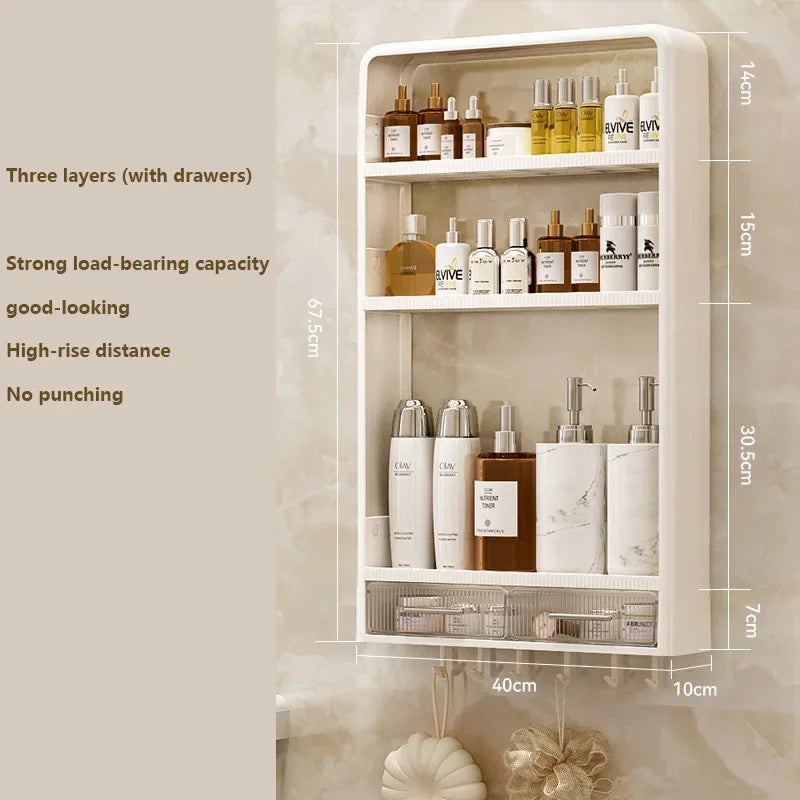 rangement mural blanc moderne étagères cosmétiques toilettieracks adhésif bouteilles serviettes organizer kitchen shelves respectueux