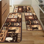 tapis coffee time thème moderne marron beige blanc salon chambre