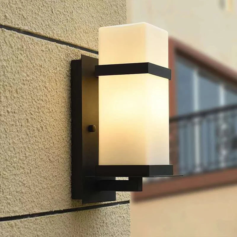 lampe murale moderne minimaliste noir blanche rectangulaire mat ip65 led aluminium