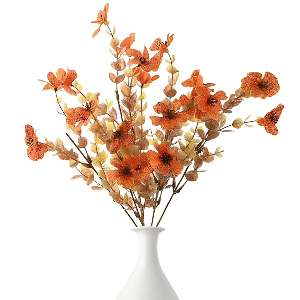 décoration intérieure bouquets fleurs artificielles automnales rustiques orange marron anniversaire maison extérieur