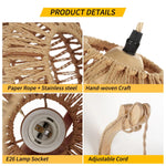 lampe suspendue tressée bois naturel bohème rustique éclairage mur chambre salon étude entree
