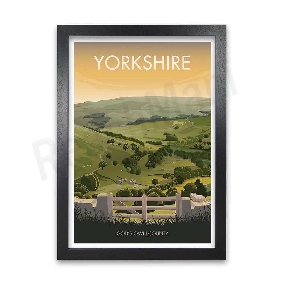 Le paysage vallonné de Yorkshire, avec ses prairies verdoyantes et ses collines ondulantes, captive le regard et transporte le spectateur dans cette région pittoresque surnommée le "comté de Dieu".