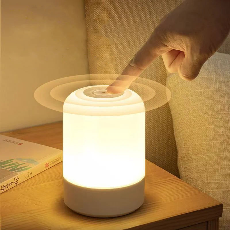 lampe tactile rechargeable led blanc moderne sans fil usb ambiance chambre table