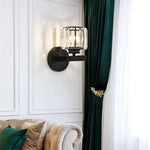 applique murale moderne cristal argenté doré noir éclairage chambre salon entrée