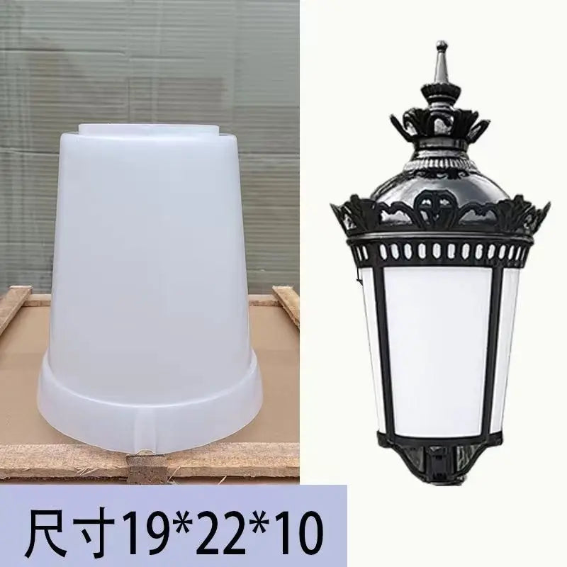lampe rue abat jour blanc noir classique tringle extérieure contemporaine fixe grande taille variante