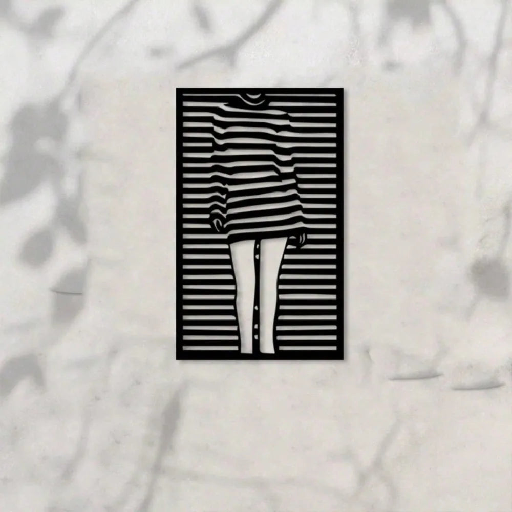 shirt noir blanc rayures classique taille décoration murale moderne maison salon