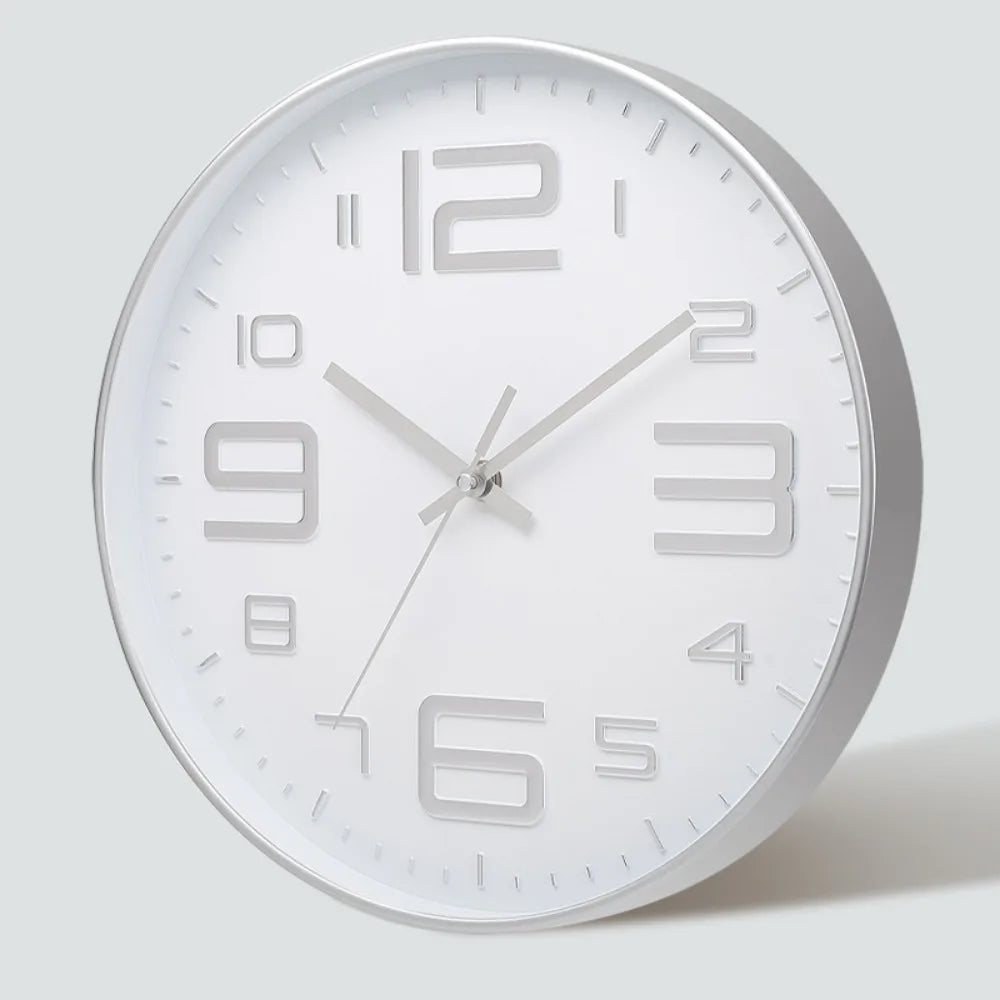 horloge murale moderne numérique ronde couleur noir bleu doré blanc chiffres blancs lignes noires