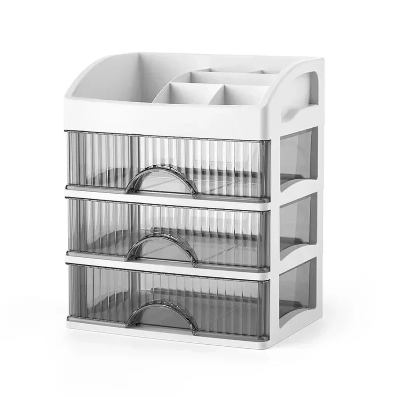 boîte rangement tiroirs transparente blanc moderne organisateur cosmétique multifonctionnelle double