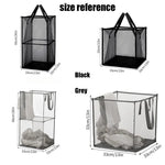 panier linge noir gris transparent maille polyestère pliable moderne poignées grande capacité