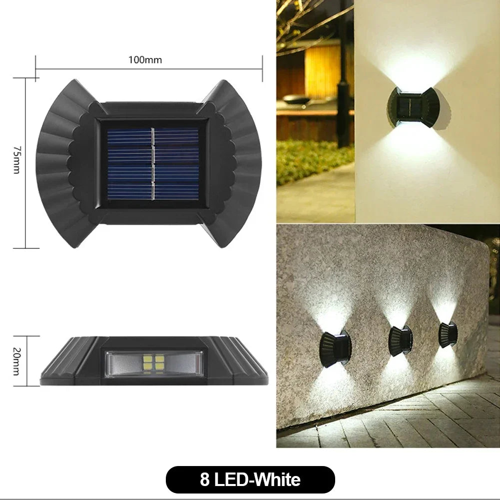 lampe solaire murale moderne ip65 led rechargeable extérieure panneau solaire texturé noir minimaliste