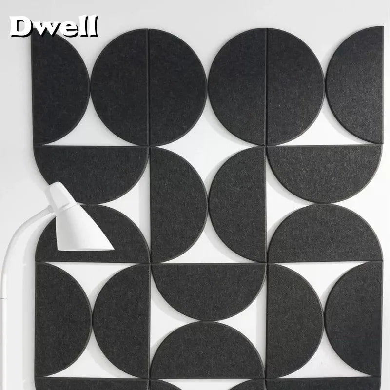 panneaux décoratifs feutre gris clair moderne autocollants géométriques doubles faces adhésifs minimaliste decoration murale