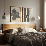affiche impression abstraite géométrique minimaliste moderne sans cadre noir blanc salon chambre