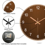 horloge murale bois grainé aiguille quartz minimaliste salon chambre moderne