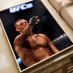 affiche ufc boxeurs moderne sportive noir blanc rouge jetro cadre bois chambre salonhôtel
