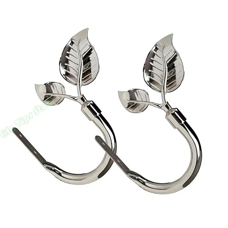 rideaux support feuille argentée dorée moderne fixations fenêtres floral