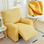 housse fauteuil inclinable beige clair tissu petits points noirs protection siège salon moderne extensible