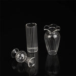 vases verre transparent rayures verticales classique terrarium hydroponique plante d'art artisanat fixations solides