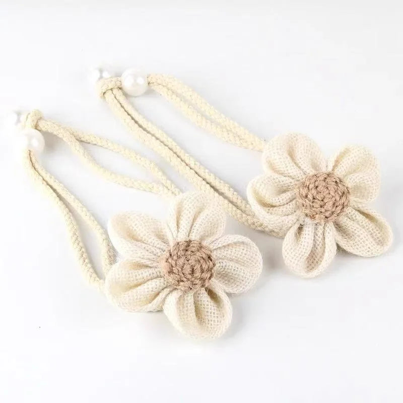 ruban fenêtre décoratif fleurs tricotées ajustables moderne artisanal