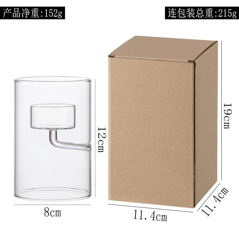 support bougies verre fait main moderne transparents inclusion bougies chambre décoration