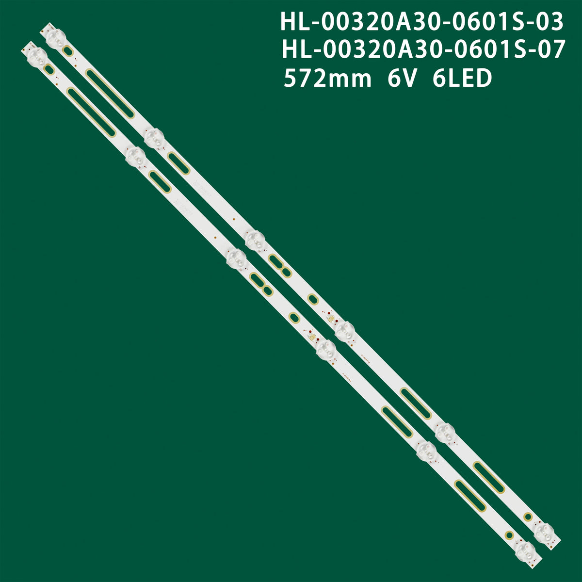 bande lumineuse led blanc moderne connecteurs ouvertures dorées 572mm 6v 6led