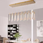 suspension lumineuse or gouttelettes contemporaine 18 lumières spiral transparent élégante