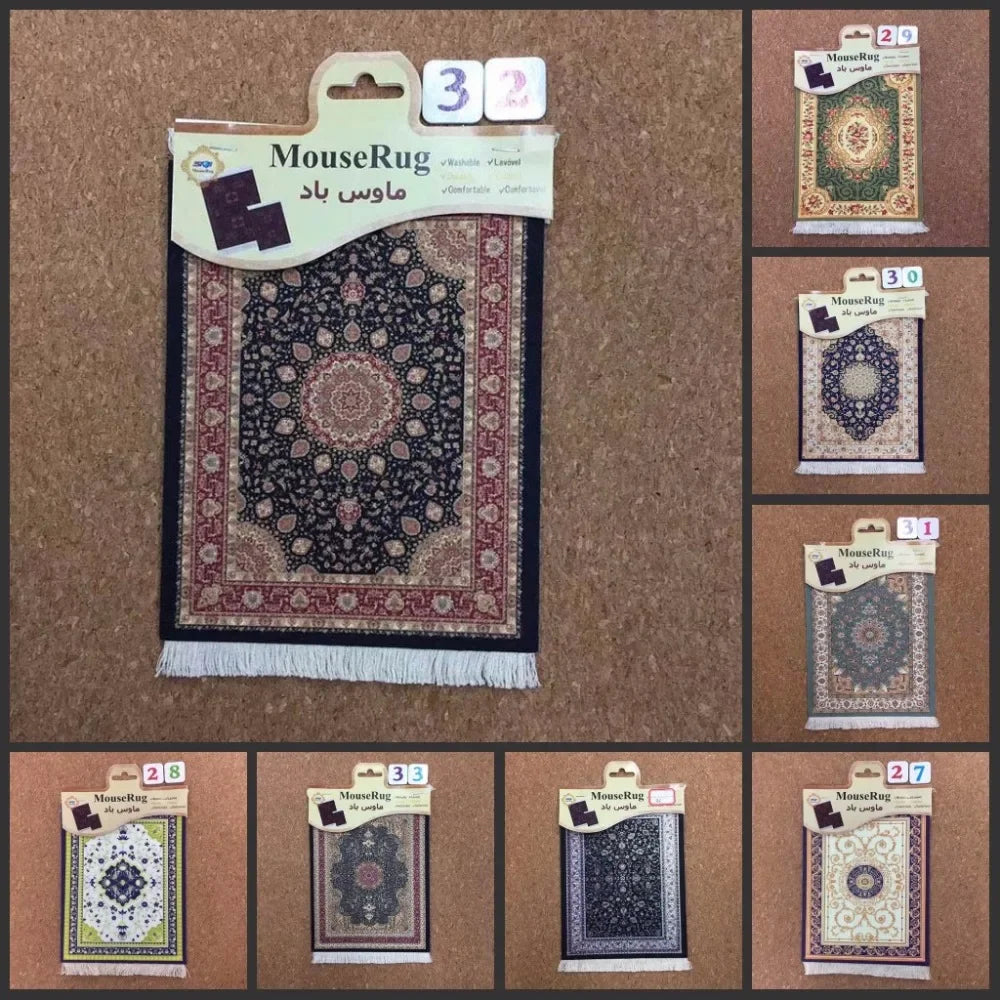 tapis souris classique motif floral bleu beige vert rouge support antidérapant caoutchouc