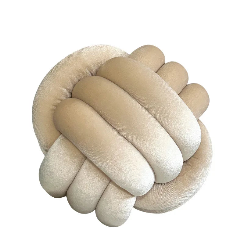 coussin boule nouée velours doux décoration moderne canapé lit salon élégant