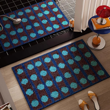 tapis bain antidérapant moderne motif géométrique absorbant séchage rapide sol salle d'eau