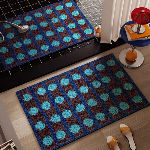 tapis bain antidérapant moderne motif géométrique absorbant séchage rapide sol salle d'eau