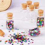 bouteilles verre transparents bouchons liège paillettes étoiles classiques