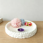 plateau silicone decoratif deux parties texturé moderne blanc vert rose violet mousse fleurs artificielles