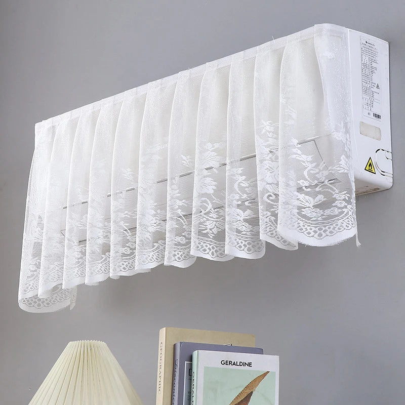 rideau climatisation blanc dentelle motifs floraux translucide classique anti poussière decoration maison