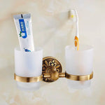 porte serviettes mural bronze floral classique vis fixations bain hygiène produits cosmétiques flacons