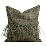 coussin décoratif géométrique vert beige blanc contemporain salon lit voiture 45x45cm