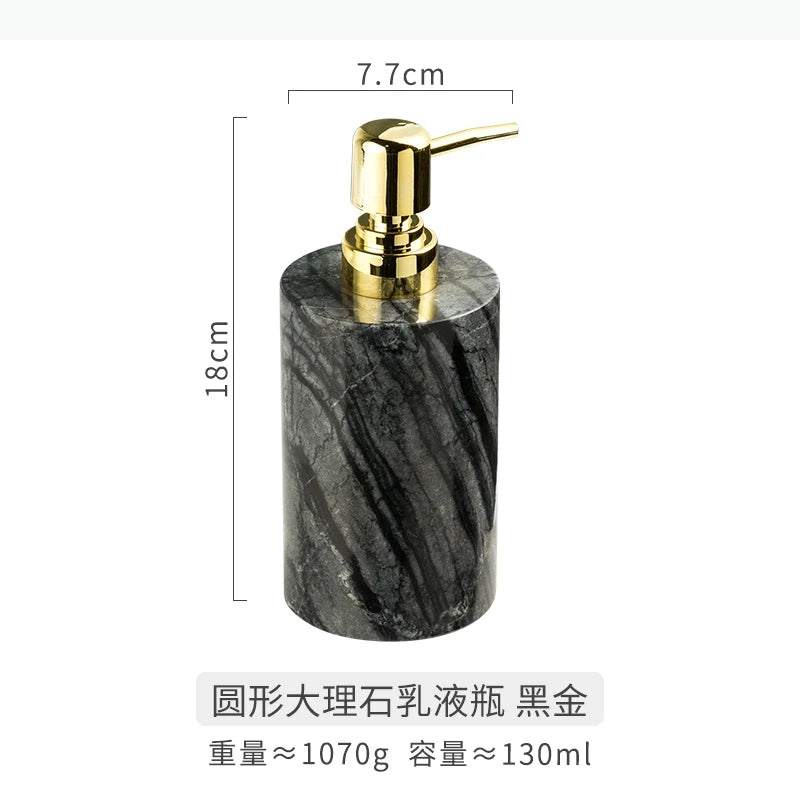 distributeur savon liquide marbre moderne noir blanc gris élégant salle bain