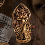 statue résine or détaillée figure féminine crâne baroque décoration intérieure opacité sculptural gothique