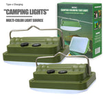 lampe camping rechargeable vert olive modes éclairage portable étanche crochetarrière led moderne