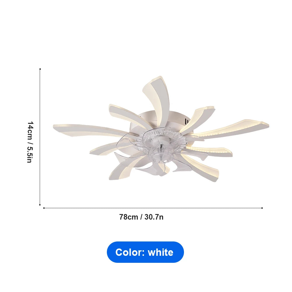 ventilateur led moderne noir blanc rayures horizontales télécommande intérieur lumière aération