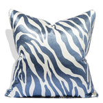 housse coussin jacquard motif zèbre moderne 100 polyester bleu marine noir marronclair blanc 60x60cm