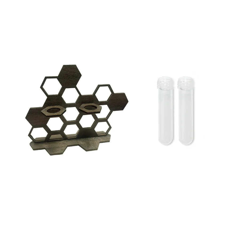 porte plantes moderne porte clés adhésifs hexagonnels motifs géométriques plantes artificielles marron foncé minimaliste
