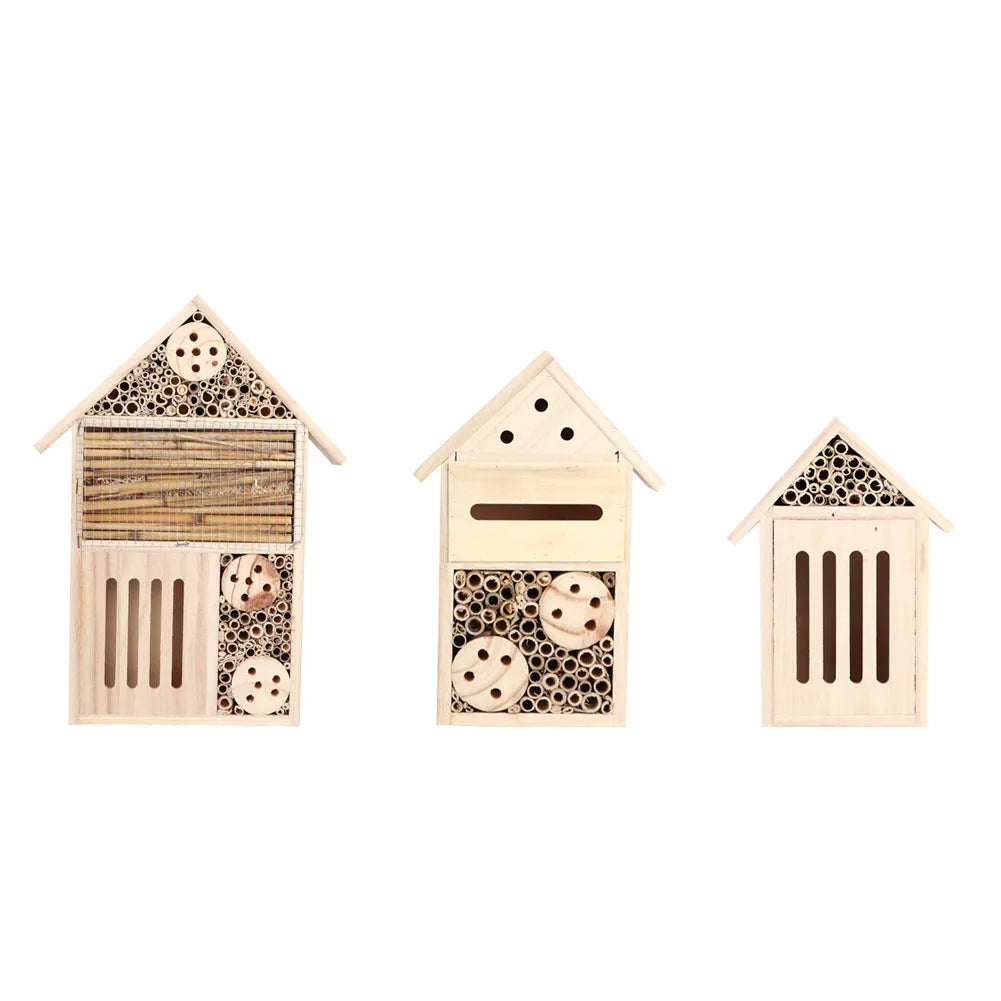 maisons insectes bois naturel rustique tubes creux bambou transparents jardin externe