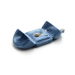 boîtes bijoux velours bleu moderne boutons pression rangement colliers bracelets boucles d'oreilles