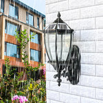 lampe murale solaire led or noir texture metallique verre translucent classique vintage ip55